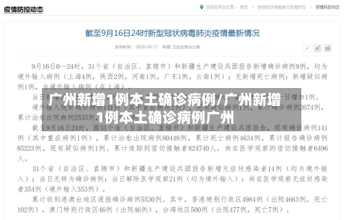 广州新增1例本土确诊病例/广州新增1例本土确诊病例广州-第2张图片