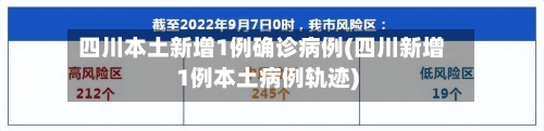 四川本土新增1例确诊病例(四川新增1例本土病例轨迹)