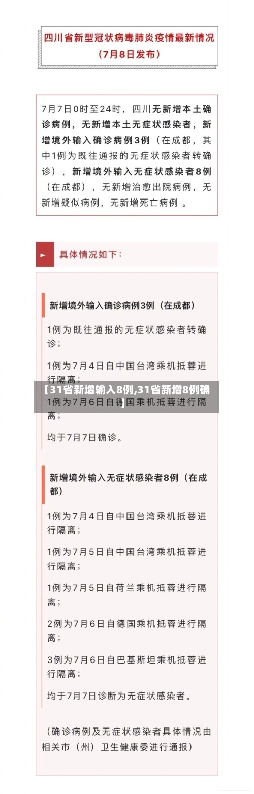 【31省新增输入8例,31省新增8例确】